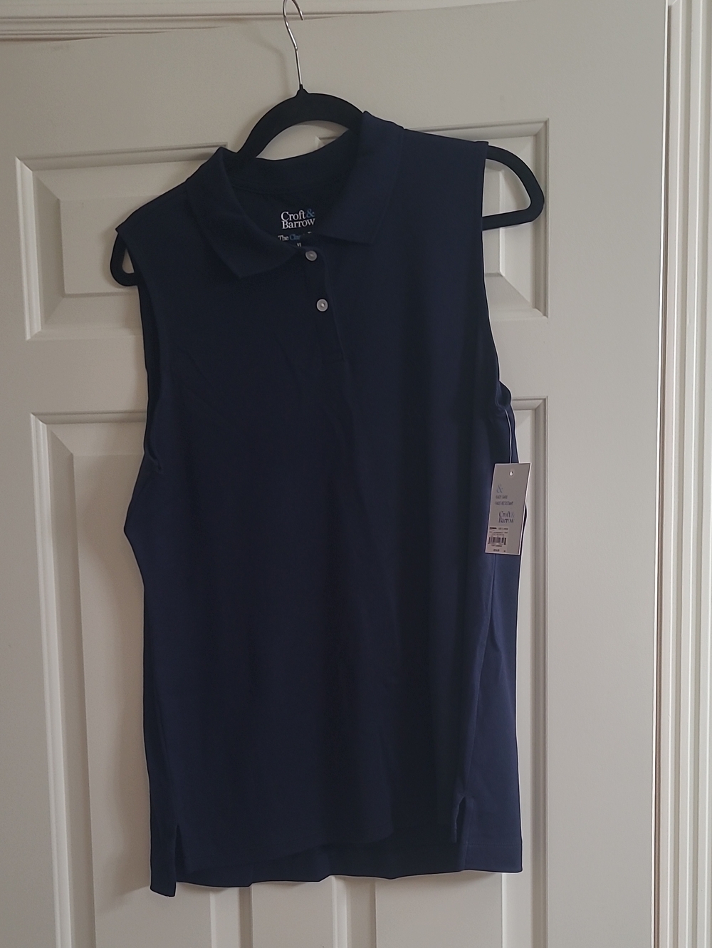 croft & barrow Sleeveless Polo - Navy Blue